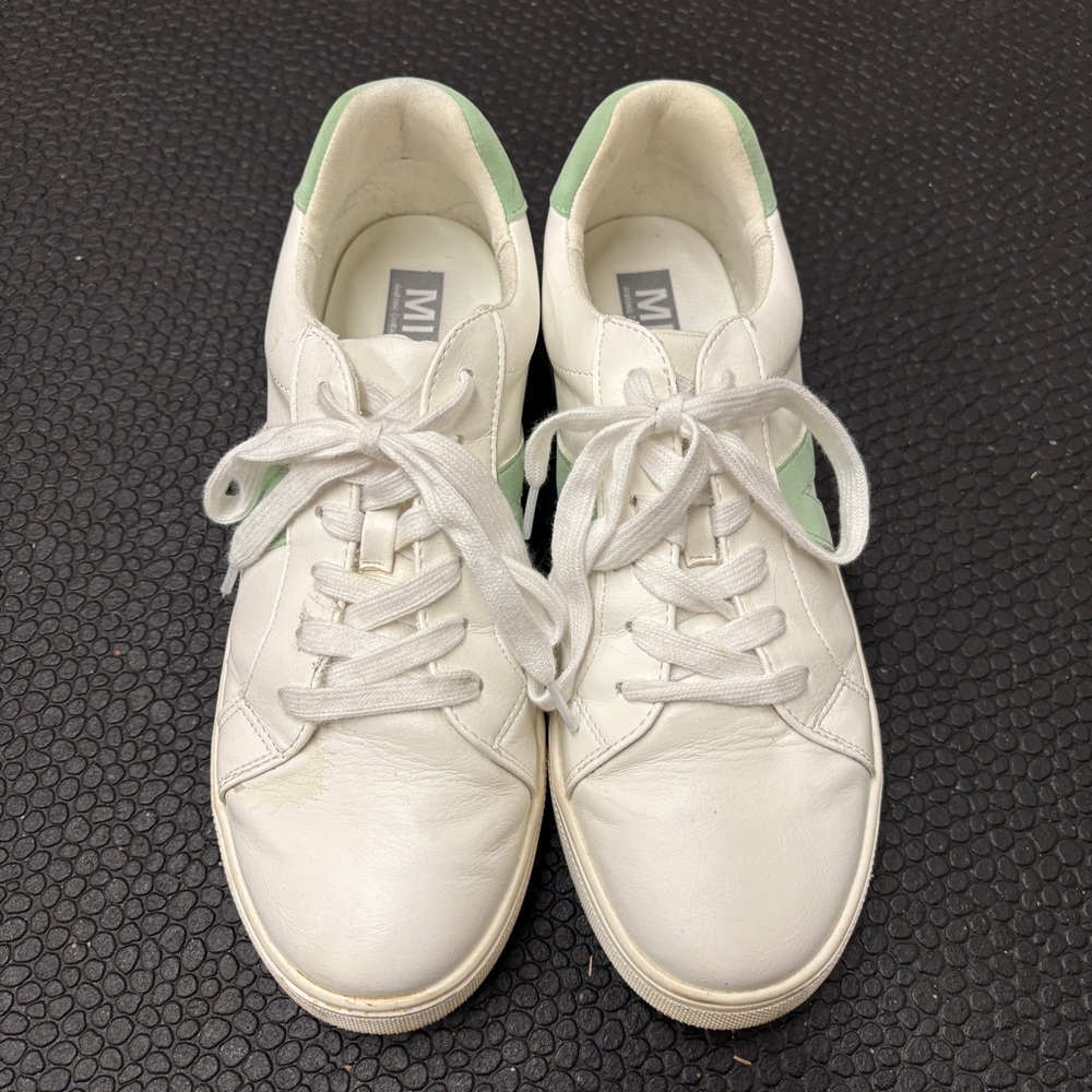 White and Green MIA Sneakers, women’s size 8.5